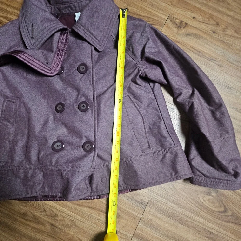 Lululemon Athletica Coco Softshell Pea Coat Double Breasted Bordeaux Drama 12